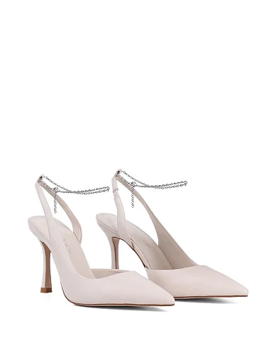 Жіночі туфлі слінгбеки Mia May шкіряні рисового кольору - фото 3 - Miraton