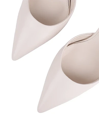 Жіночі туфлі слінгбеки Mia May шкіряні рисового кольору - фото 5 - Miraton