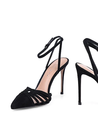 Жіночі туфлі слінгбеки MiaMay велюрові чорні - фото 2 - Miraton