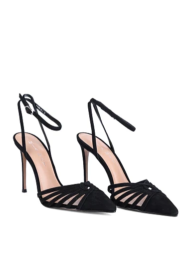 Жіночі туфлі слінгбеки MiaMay велюрові чорні - фото 3 - Miraton