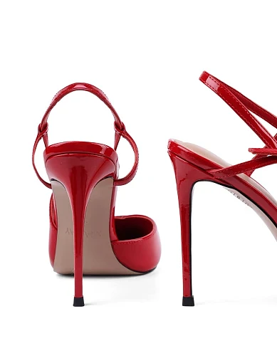 Жіночі туфлі слінгбеки Mia May лакові червоні - фото 2 - Miraton