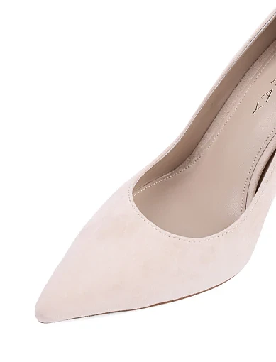 Жіночі туфлі човники Mia May велюрові молочного кольору - фото 5 - Miraton