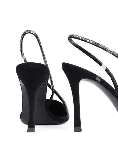 Жіночі туфлі слінгбеки MIRATON велюрові чорні(MP781-5-1) - фото 2 - Miraton