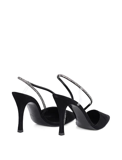 Жіночі туфлі слінгбеки MIRATON велюрові чорні(MP781-5-1) - фото 4 - Miraton