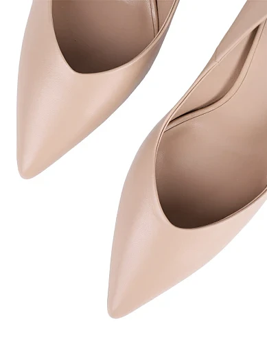 Жіночі туфлі човники MIRATON шкіряні бежеві - фото 5 - Miraton