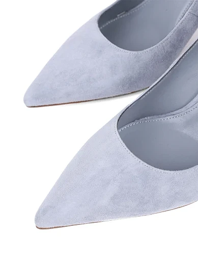 Жіночі туфлі човники Mia May велюрові блакитні - фото 5 - Miraton