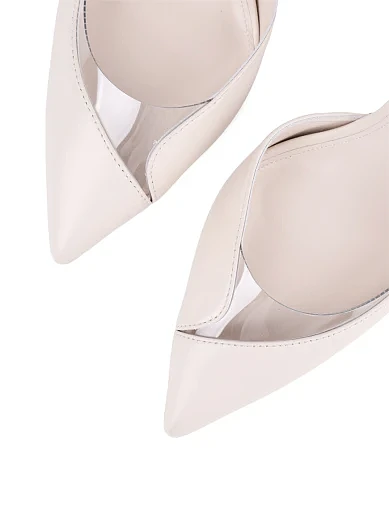 Жіночі туфлі MIRATON шкіряні рисового кольору - фото 5 - Miraton