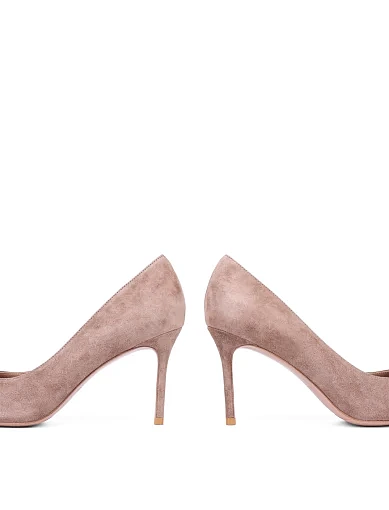 Жіночі туфлі човники Mia May велюрові бежеві - фото 2 - Miraton