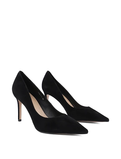 Женские туфли лодочки Attizzare велюровые черные - фото 2 - Miraton