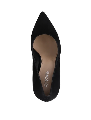 Женские туфли лодочки Attizzare велюровые черные - фото 4 - Miraton