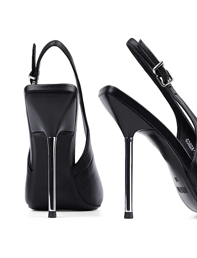 Жіночі туфлі слінгбеки MIRATON шкіряні чорні(G392A-2003) - фото 2 - Miraton