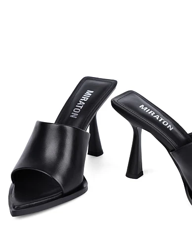 Жіночі сабо MIRATON шкіряні чорні - фото 2 - Miraton