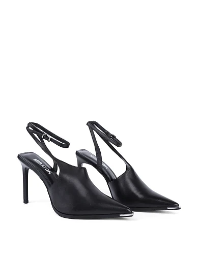 Жіночі туфлі слінгбеки MIRATON шкіряні чорні - фото 3 - Miraton