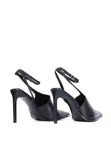 Жіночі туфлі слінгбеки MIRATON шкіряні чорні - фото 4 - Miraton