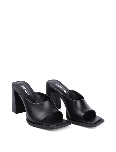 Жіночі сабо MIRATON шкіряні чорні - фото 3 - Miraton