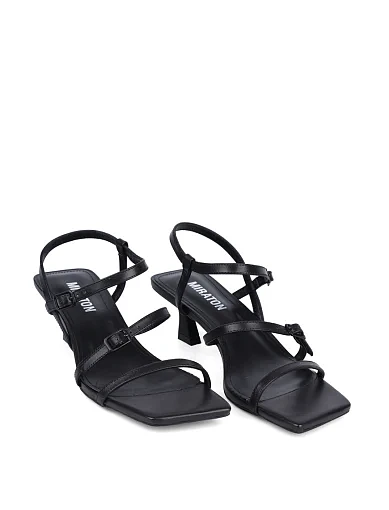 Жіночі босоніжки MIRATON шкіряні чорні - фото 4 - Miraton