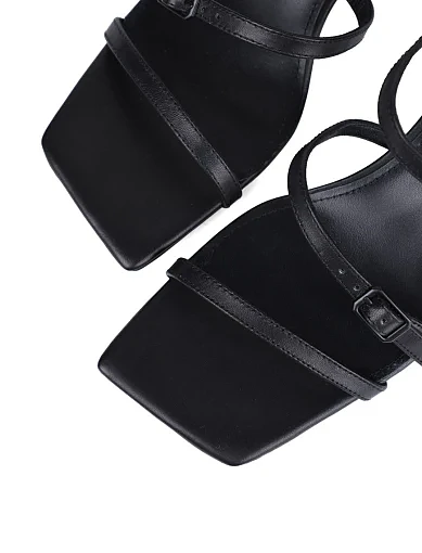 Жіночі босоніжки MIRATON шкіряні чорні - фото 6 - Miraton