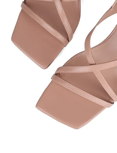 Жіночі босоніжки MIRATON шкіряні бежеві - фото 6 - Miraton