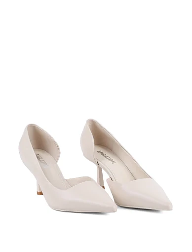 Жіночі туфлі MIRATON шкіряні рисового кольору - фото 4 - Miraton