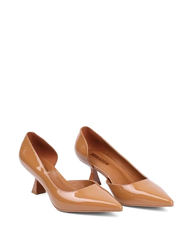 Жіночі туфлі MIRATON лакові бежеві(G958-1) - фото 3 - Miraton