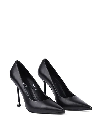 Жіночі туфлі човники MIRATON шкіряні чорні - фото 3 - Miraton