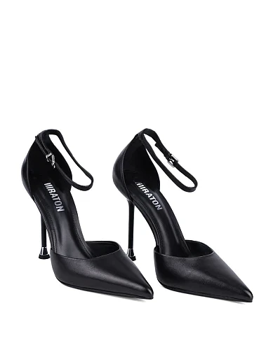 Женские туфли MIRATON кожаные черные - фото 2 - Miraton