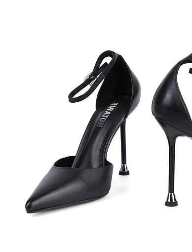 Женские туфли MIRATON кожаные черные - фото 5 - Miraton