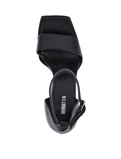 Жіночі босоніжки MIRATON шкіряні чорні - фото 5 - Miraton