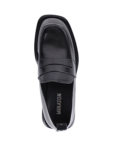 Жіночі туфлі лофери MIRATON шкіряні чорні - фото 2 - Miraton
