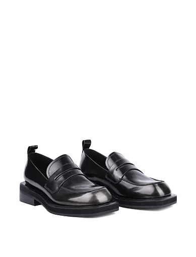 Жіночі туфлі лофери MIRATON шкіряні чорні - фото 3 - Miraton