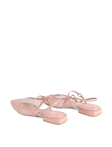 Жіночі балетки слінгбеки MIRATON шкіряні бежеві - фото 4 - Miraton