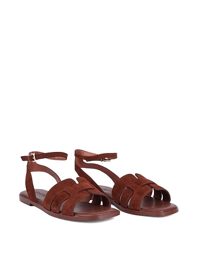 Жіночі сандалі MIRATON велюрові коричневі - фото 3 - Miraton