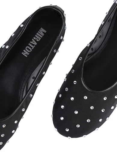 Жіночі балетки MIRATON з сітки чорні - фото 5 - Miraton