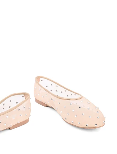 Жіночі балетки MIRATON із сітки бежеві - фото 2 - Miraton