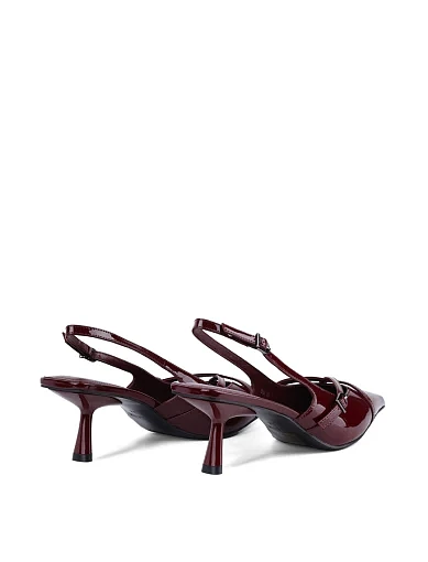 Жіночі туфлі слінгбеки MIRATON лакові бордові - фото 4 - Miraton
