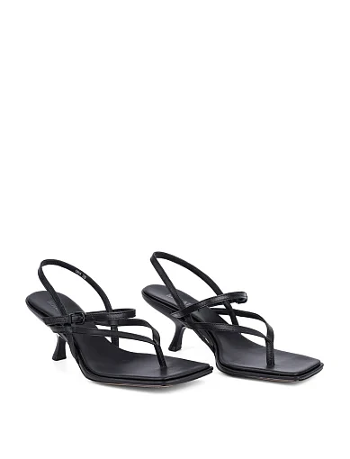 Жіночі босоніжки MIRATON шкіряні чорні - фото 4 - Miraton