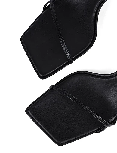 Жіночі босоніжки MIRATON шкіряні чорні - фото 5 - Miraton