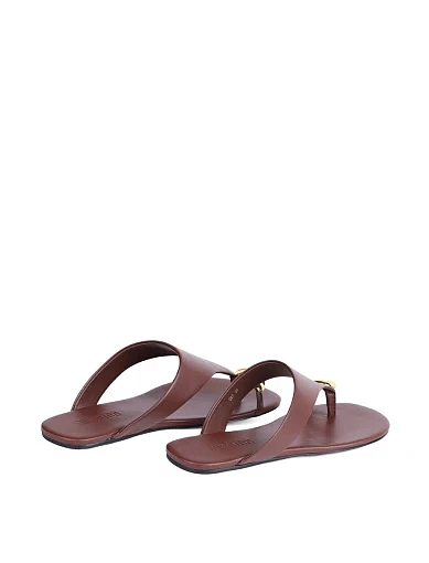 Жіночі шльопанці MIRATON шкіряні коричневі - фото 5 - Miraton