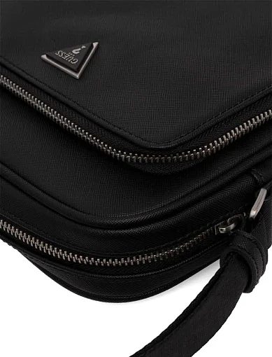 Чоловіча сумка крос-боді Guess із екошкіри чорна з накладними кишенями (HMMISA P4260ВЛ25) - фото 4 - Miraton