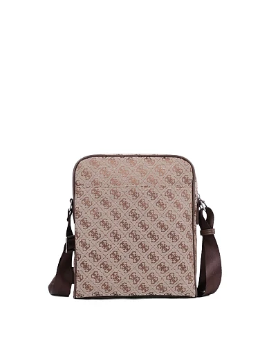 Чоловіча сумка месенджер Guess з екошкіри бежева (HMMIST P5160) - фото 3 - Miraton