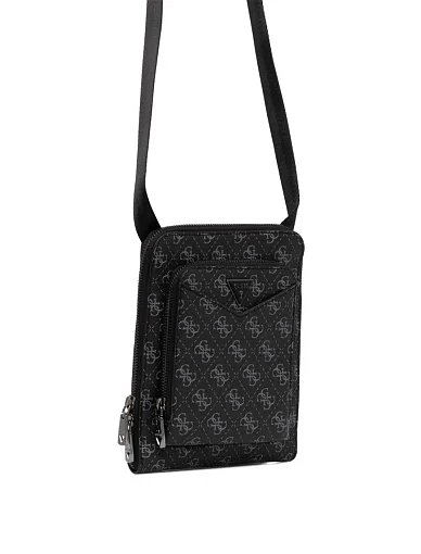 Чоловічі сумки крос-боді Guess з екошкіри чорна (HMSILO P5109) - фото 3 - Miraton