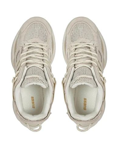 Женские кроссовки Guess из искусственной кожи бежевые - фото 5 - Miraton