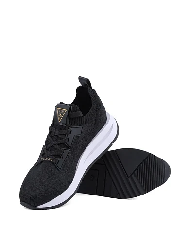 Женские кроссовки Guess тканевые черные - фото 2 - Miraton