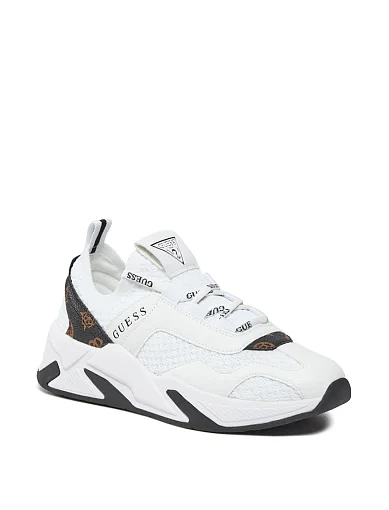 Женские кроссовки Guess текстильные белые - фото 2 - Miraton