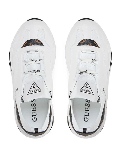 Женские кроссовки Guess текстильные белые - фото 5 - Miraton