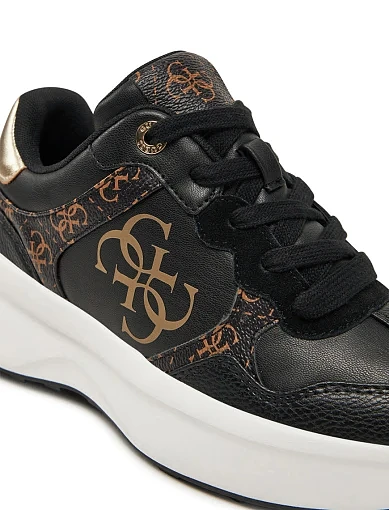 Жіночі кросівки Guess з екошкіри чорні - фото 5 - Miraton