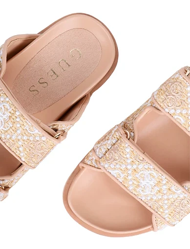 Жіночі шльопанці Guess з екошкіри бежеві - фото 5 - Miraton