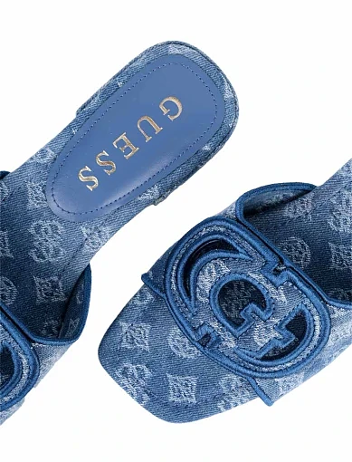 Жіночі шльопанці Guess з екошкіри сині - фото 5 - Miraton