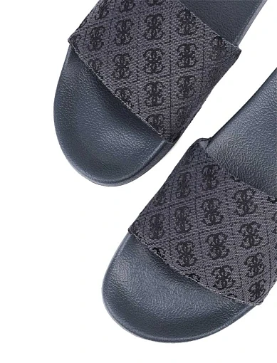 Мужские шлепанцы Guess резиновые серые - фото 5 - Miraton