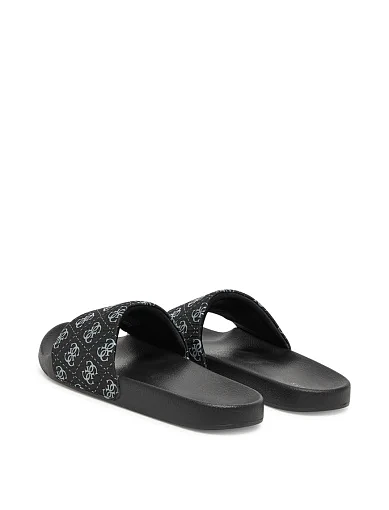 Мужские шлепанцы Guess резиновые черные - фото 3 - Miraton